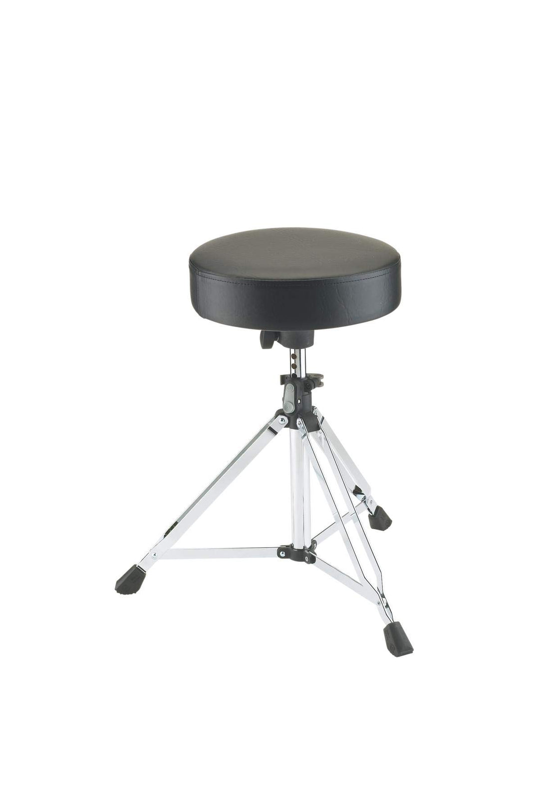 K&M 14020 Drummersitz Picco Schwarz, rund - Stahl verchromt, Kunstleder - Hocker für Schlagzeug - hö