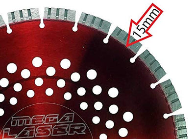 WERKMAX Diamant Trennscheibe ORIGINAL MEGA-LASER 15mm Turbo-Segment | Ø 350 mm / 20,0 mm Diamantsche