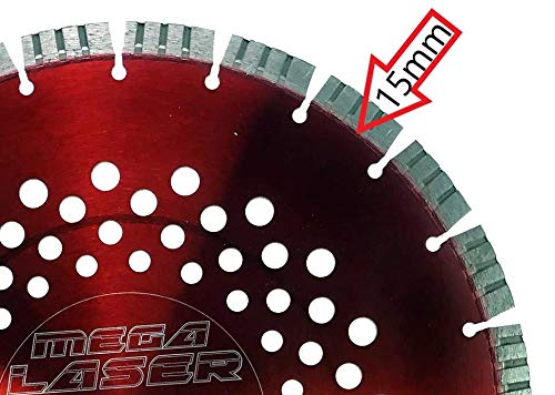 WERKMAX Diamant Trennscheibe ORIGINAL MEGA-LASER 15mm Turbo-Segment | Ø 350 mm / 20,0 mm Diamantsche