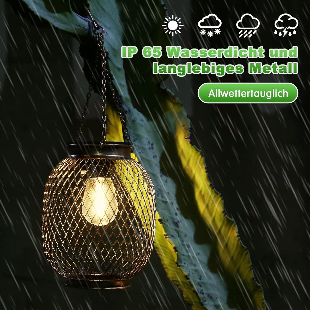 Solarlampen für Aussen, Ortiny 2 Stück IP65 Wasserdicht Metall Solarlampen für Aussen Garten Decorat