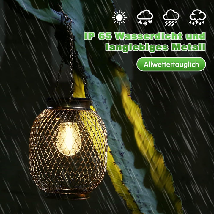 Solarlampen für Aussen, Ortiny 2 Stück IP65 Wasserdicht Metall Solarlampen für Aussen Garten Decorat