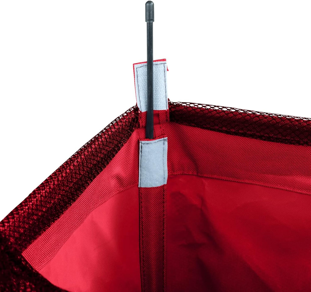 WENKO Wäschesammler Quadro rot, stabiler Wäschekorb, Wäschetonne mit Rollen, Wäschetruhe mit Griff,