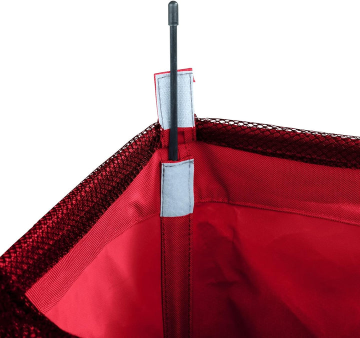 WENKO Wäschesammler Quadro rot, stabiler Wäschekorb, Wäschetonne mit Rollen, Wäschetruhe mit Griff,