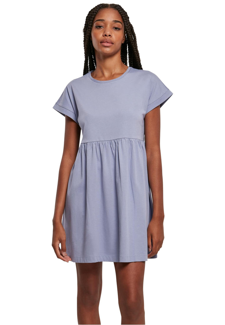 Urban Classics Damen Kleid Ladies Organic Empire Valance Tee Dress, Volantkleid für Frauen, Loose Fi