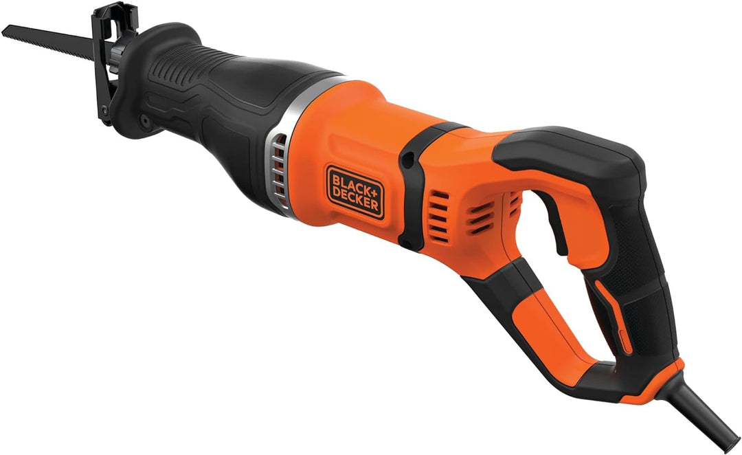 Black+Decker 750 W Säbelsäge BES301 (20 mm Hublänge, Universalsäge mit beweglichen Sägeschuh & Astkl