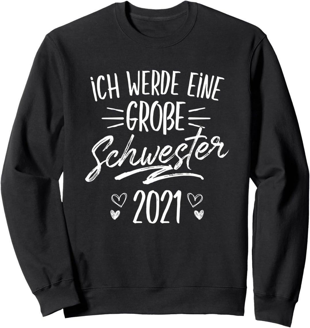 Grosse Schwester 2021 - Schwangerschaft Herzen Mädchen Baby Sweatshirt