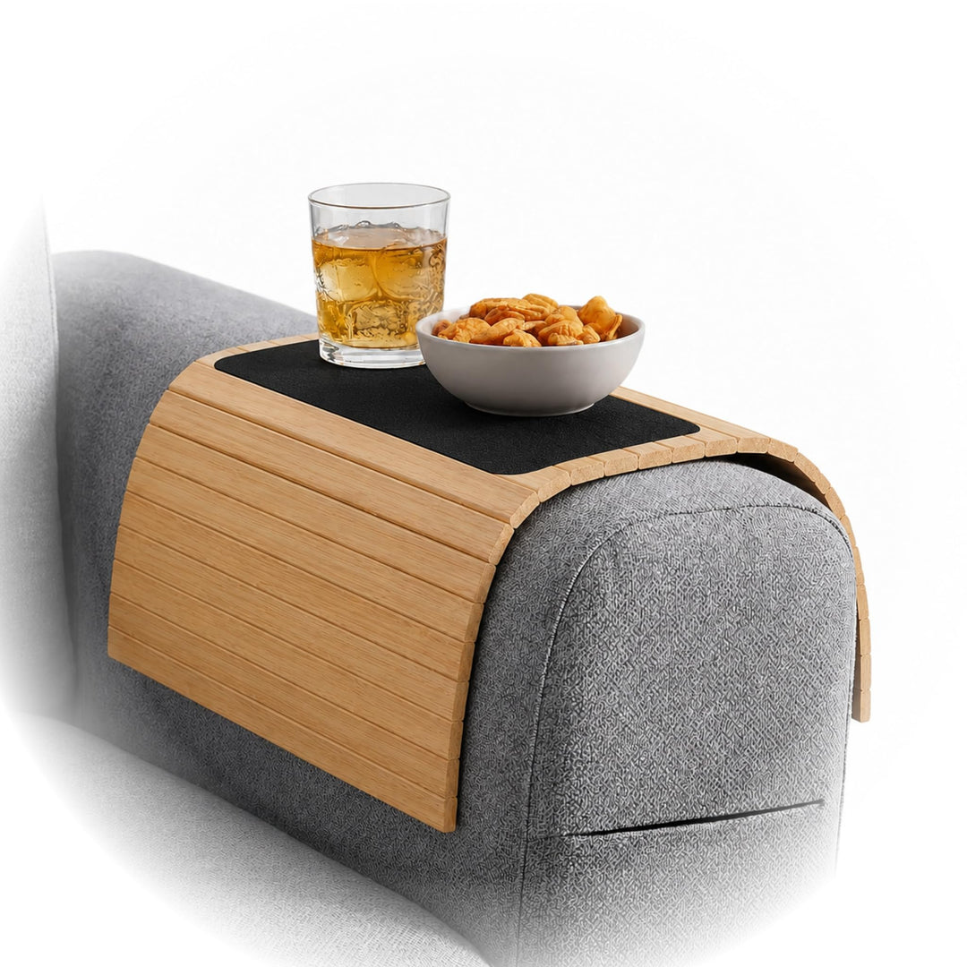 BAM BOO BOX Sofatablett aus Bambus - Couch Tablett flexibel - Sofatablett Armlehne - Sofa Tablett Ho