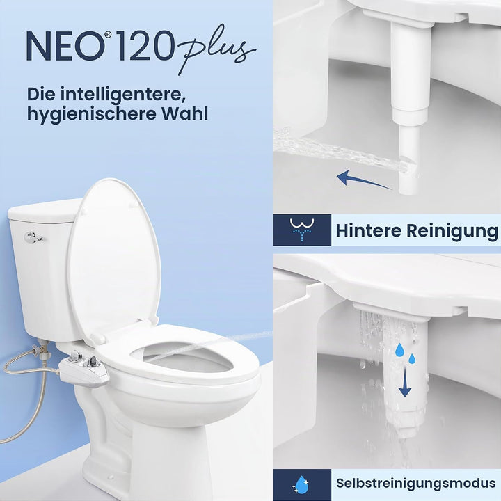 LUXE Bidet NEO 120 Plus – WC-Sitzaufsatz der nächsten Generation mit innovativen EZ-Lift-Scharnieren