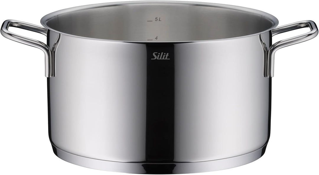 Silit Extra Cook, Kochtopf 24 cm mit Glasdeckel, Innenskalierung, breiter Schüttrand, hochwertiger s