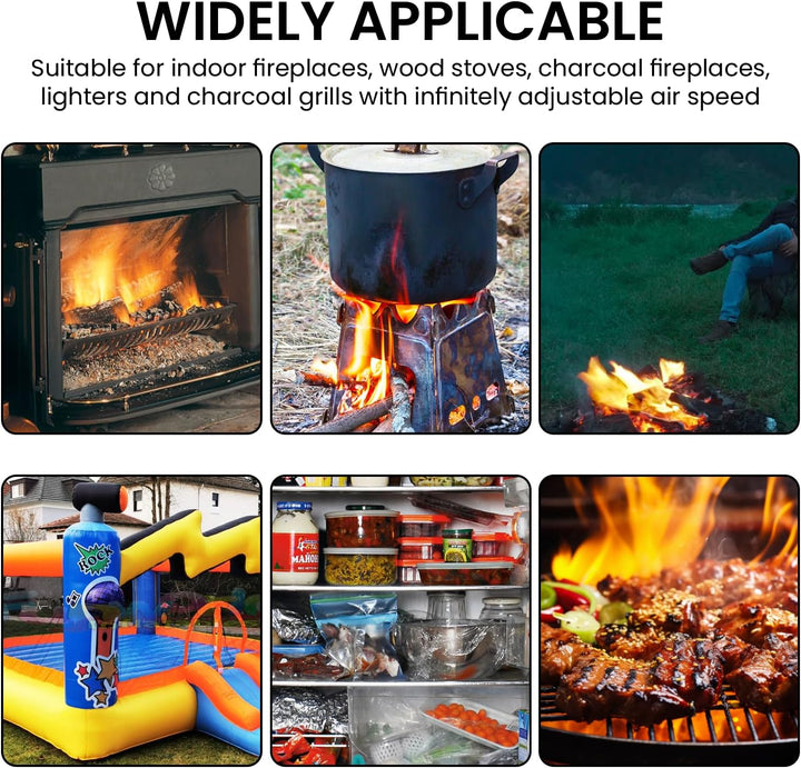 Radiallüfter 12V mit Drehzahlregler, Turbinengebläse für Belüftung, BBQ, Kamin, Kühlung, Ventilator,