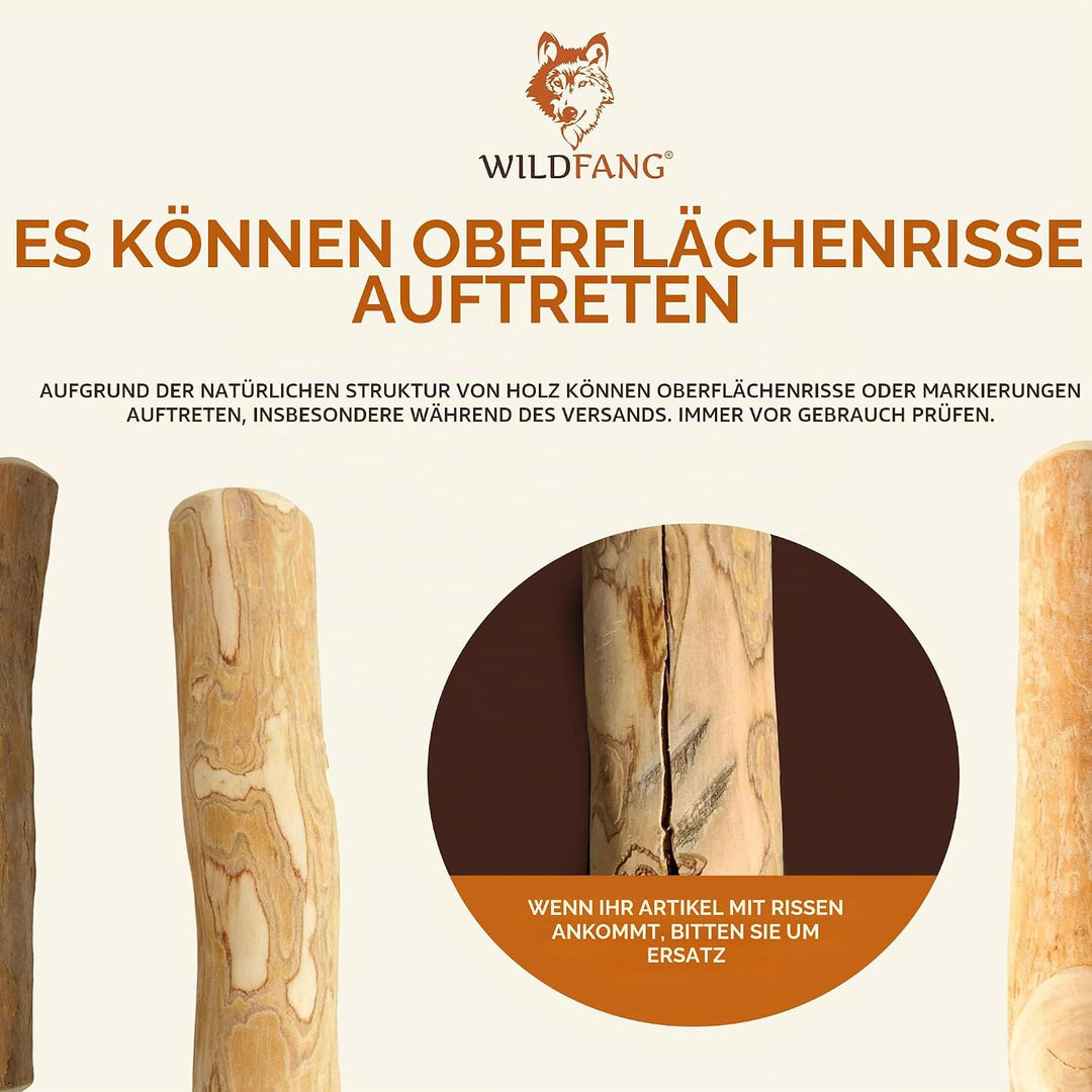Wildfang® 3 Kaustab Hund aus Kaffeeholz (Grösse XXS) – Kauspielzeug für Welpen &amp; kleine Hunde – Robu