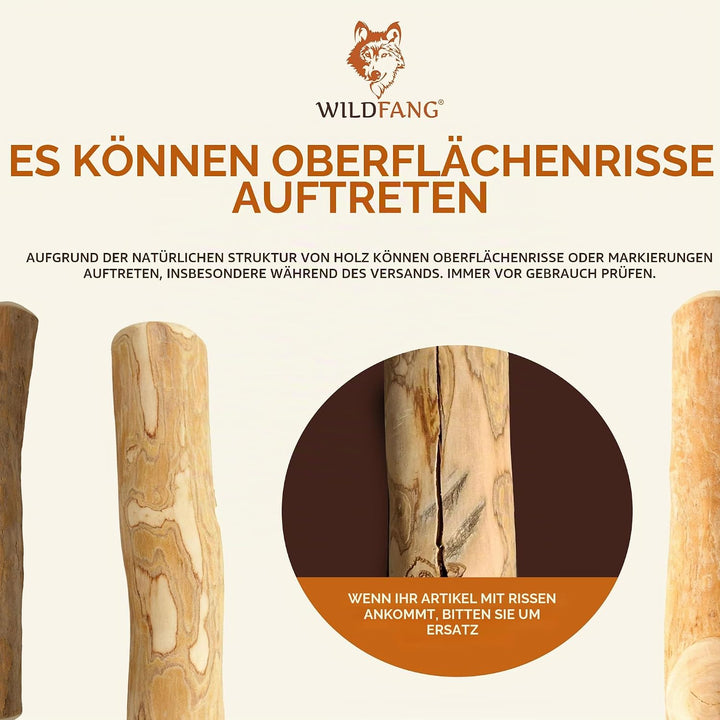 Wildfang® 3 Kaustab Hund aus Kaffeeholz (Grösse XXS) – Kauspielzeug für Welpen &amp; kleine Hunde – Robu