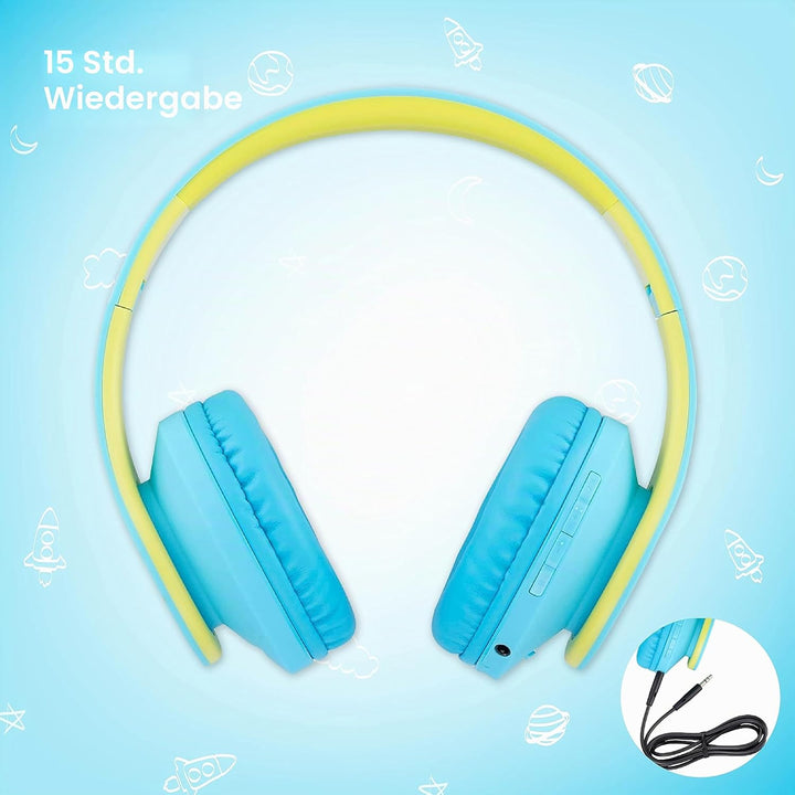 Kinder Kopfhörer, PowerLocus KinderKopfhörer Bluetooth mit 85dB Lautstärkebegrenzung, Faltbar mit Tr