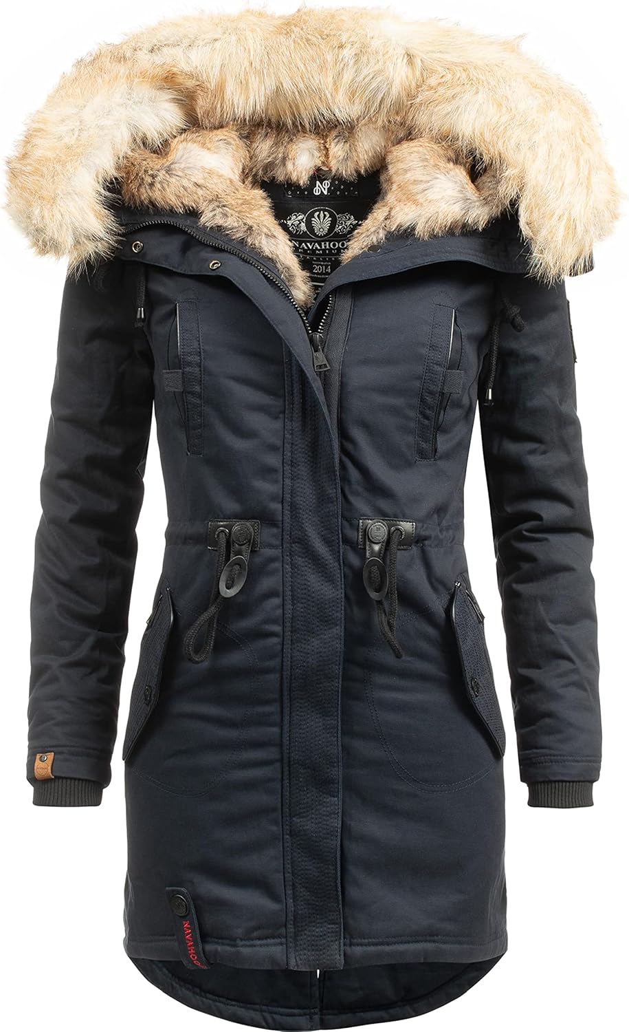 Navahoo Damen Warmer Winterparka mit Kapuze Bombii XS-XXL XS Blau, XS Blau