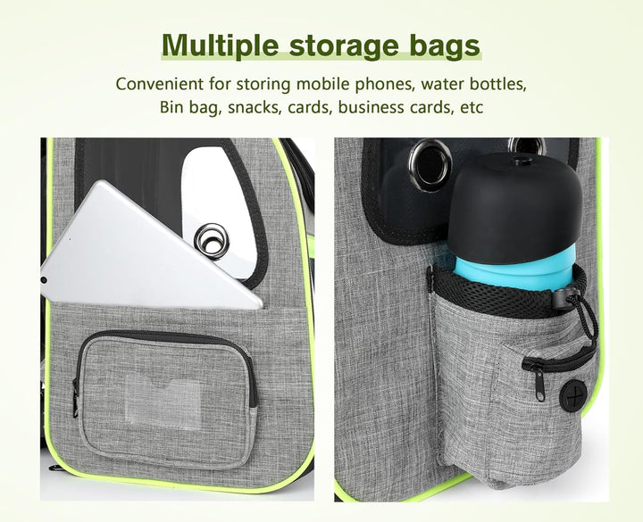 pecute Hunderucksack, Erweiterbar Faltbar, Katzenrucksack Grosse Katzen mit Anti-offener Reissversch