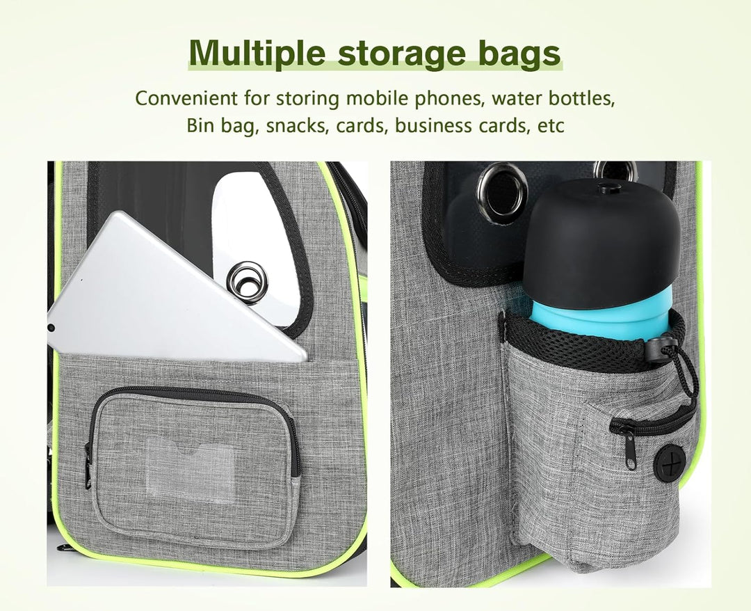 pecute Hunderucksack Erweiterbar, Faltbar Katzenrucksack Katzen mit Anti-offener Reissverschluss, Ru