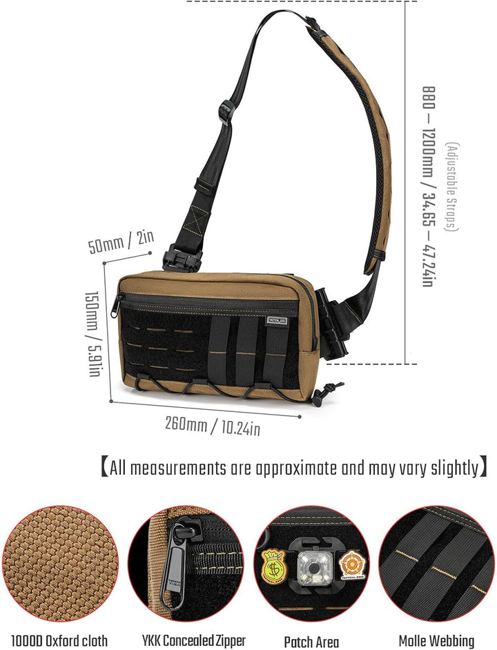 TACTICAL_GEEK Cache L3 EDC Leichter Sling Bag Chest Crossbody Bag für Herren Damen, Kompakt Bauchtas