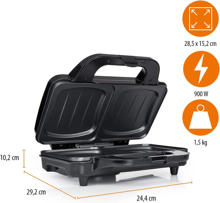 Tristar SA-3060 Sandwich Maker – Extra tiefe Grillplatten – Zwei Portionen gleichzeitig