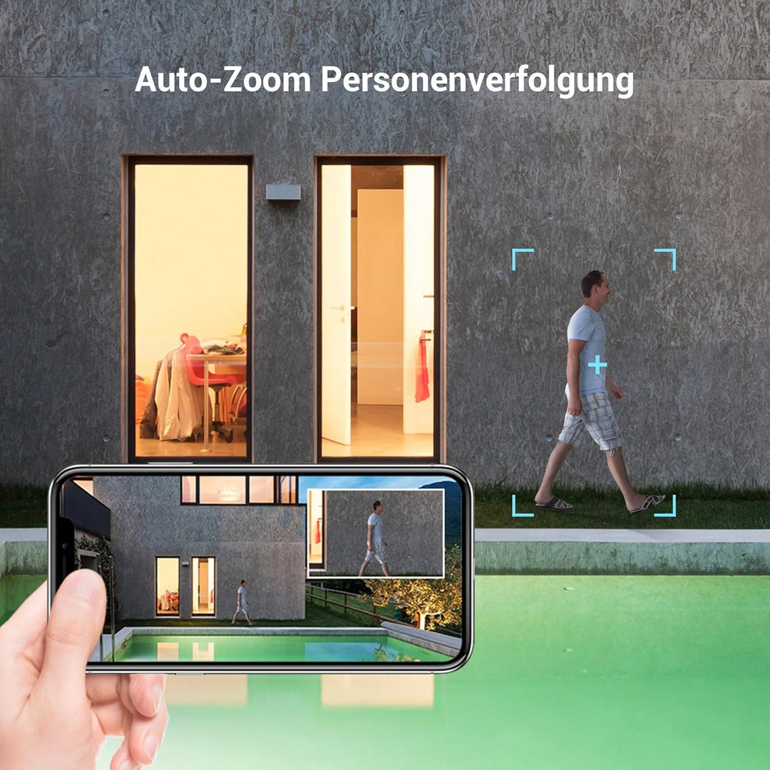 EZVIZ 4K Dual-Lens Kamera Überwachung aussen, PTZ WLAN Kamera mit 30m Farbnachtsicht, KI Personen-/F