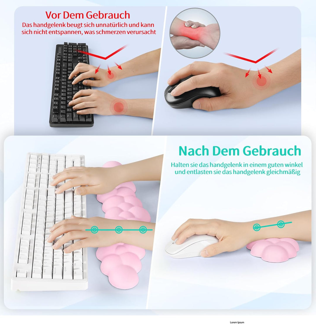 Handballenauflage Tastatur Wolke, Ergonomisches Handauflage Tastatur Wolke Mit PU Leder Memory Schau