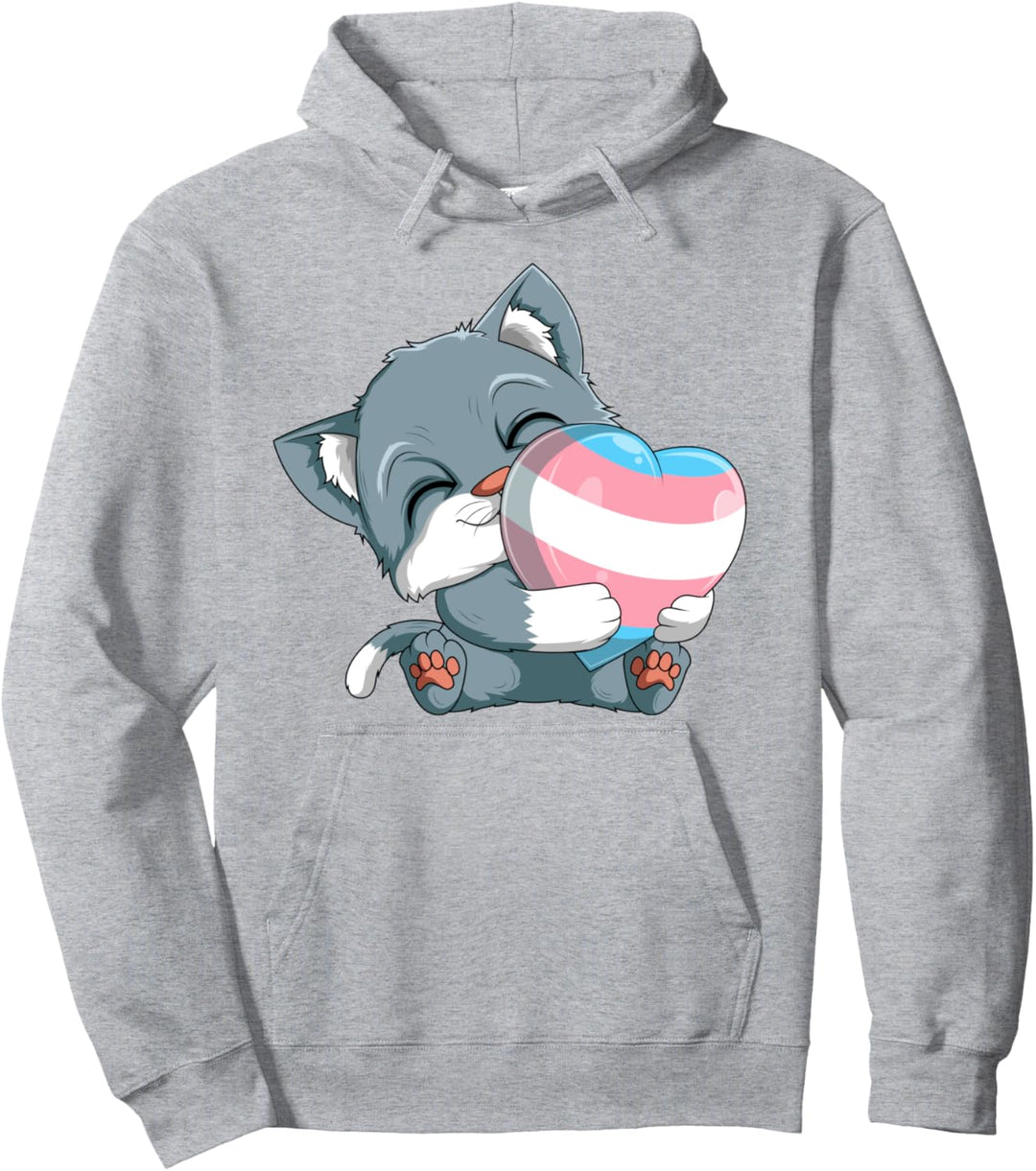 Transgender Pride Katze LGBT Trans Flagge Katzen Pullover Hoodie