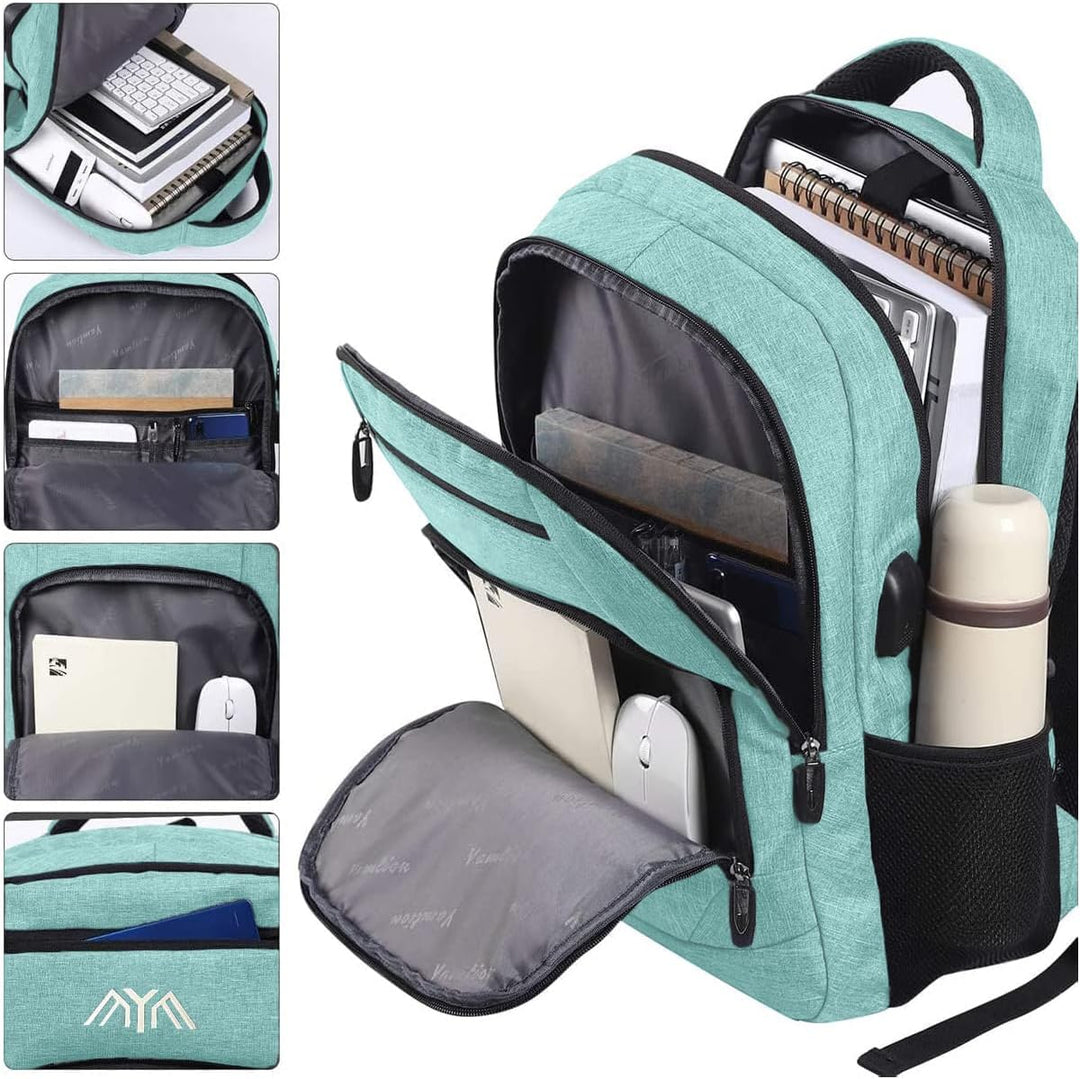 Rucksack Damen Schulrucksack Mädchen Teenager, Schule Daypacks für 15.6 Zoll Laptop Rucksack mit USB
