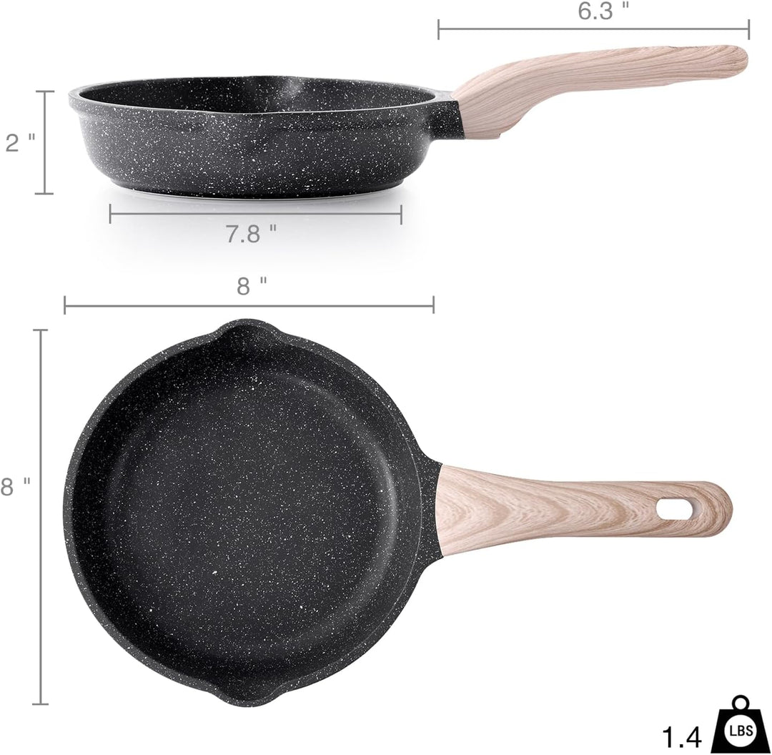 Kordisen Antihaft Bratpfanne 20 cm, Granit Beschichtung Pfanne Induktion, Gesund und Ungiftig, PFOA-