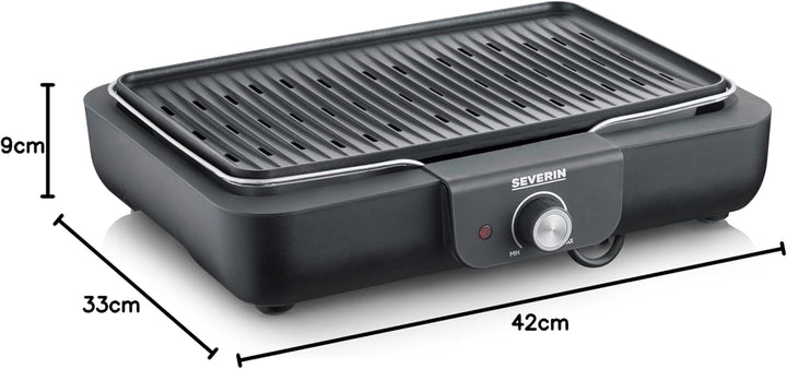 SEVERIN Tischgrill mit Grillplatte, für drinnen und draussen, Alu-Druckgussplatte, Elektrogrill mit