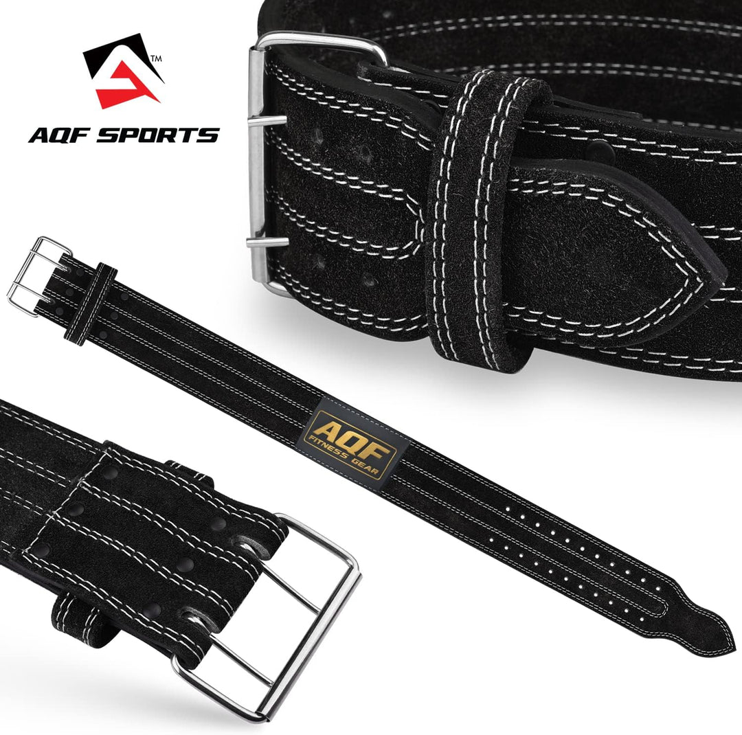 AQF Gewichthebergürtel 4" Leder Gepolsterte Kraftraining Gürtel, Lendenwirbelstütze Gürtel Mit Wildl