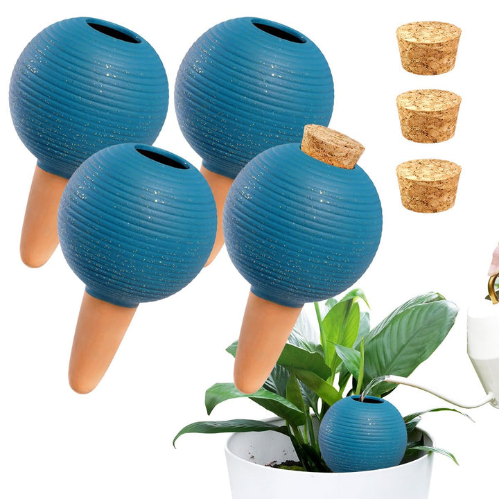 Tongefässen Bewässerungssystem, 4er Set Tonkegel Bewässerung für Pflanzen, je 400 ml Volumen, automa