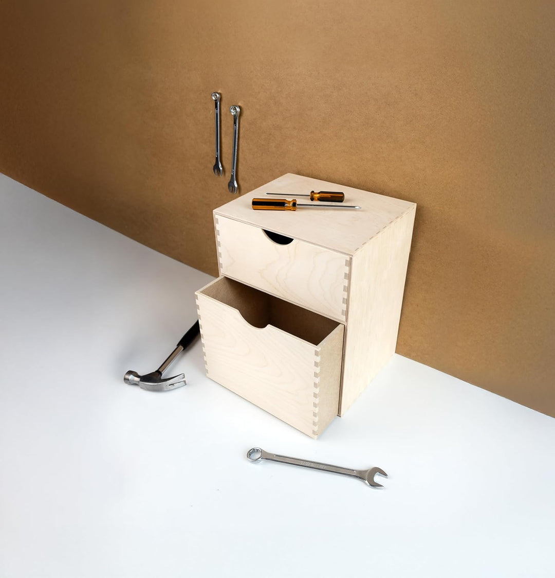 Creative Deco Schubladenbox Schubladenelement | 2 Schubladen | 25 x 20 x 31 cm (+/- 1 cm) | Mini-Kom