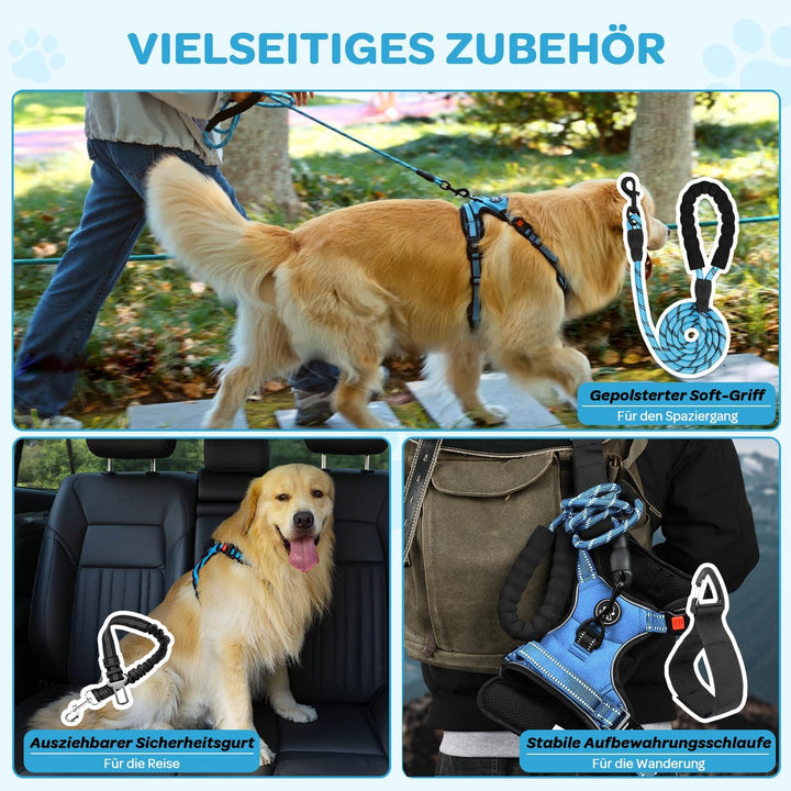 FURRYFECTION Anti Zug Hundegeschirr, Brustgeschirr kleine Hunde Sicherheitsgeschirr Welpen, Antizugg