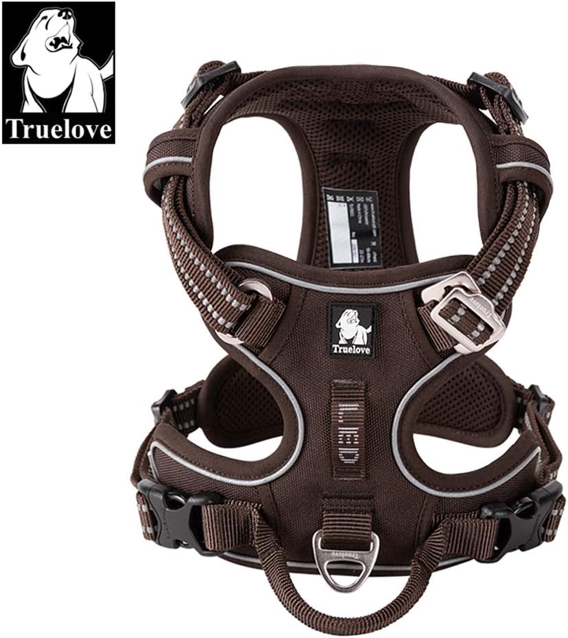 TRUE LOVE Hundegeschirr, kein Ziehen, verstellbar, reflektierend, weiches Nylon, für kleine und gros