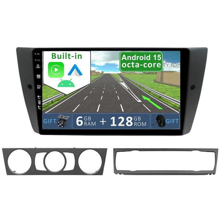 YUNTX [6GB+128GB] Android 12 Autoradio für BMW E90/E91/E92/E93 (2005-2012)-2 Din-[Integriertes CarPl