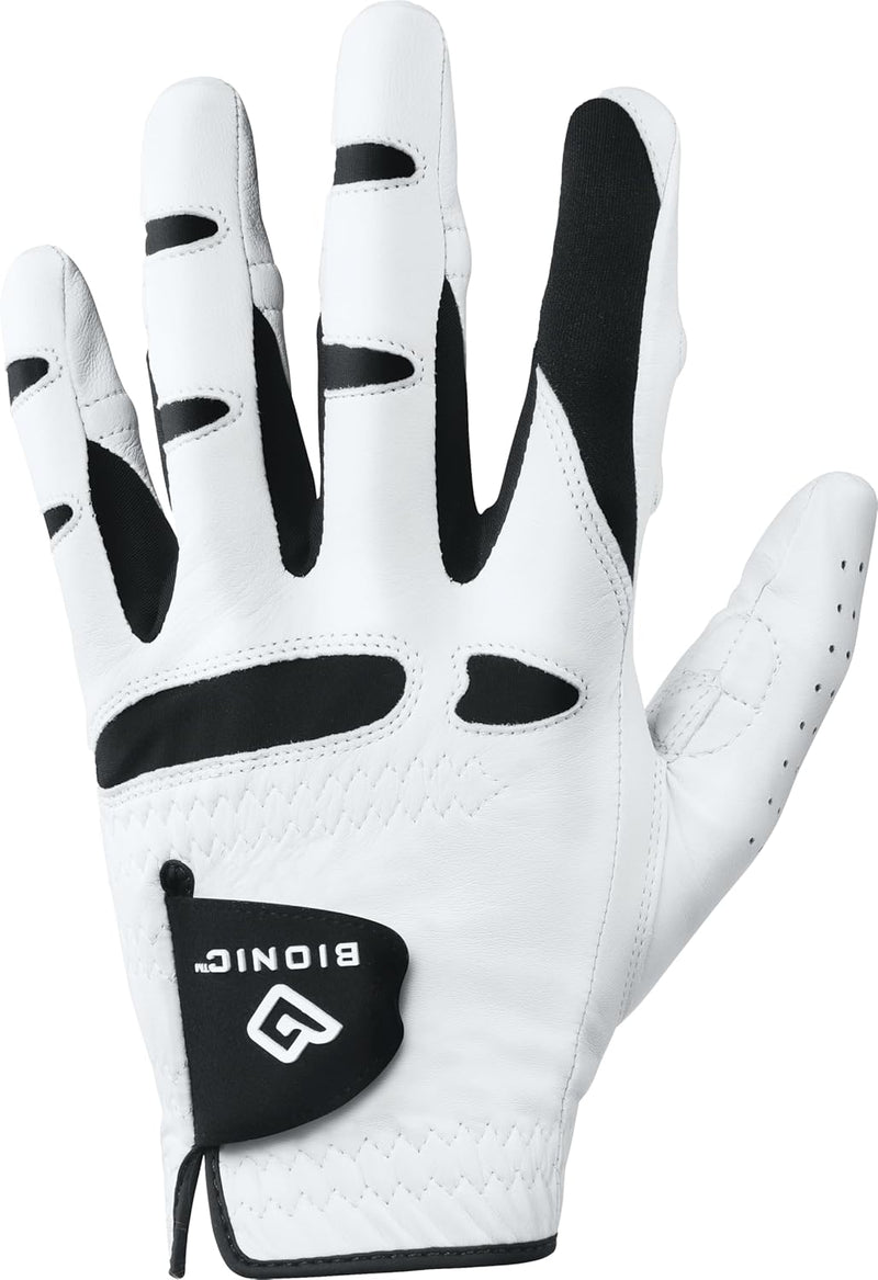 Bionic Herren-Golfhandschuh mit natürlicher Passform, Weiss S Links, S Links