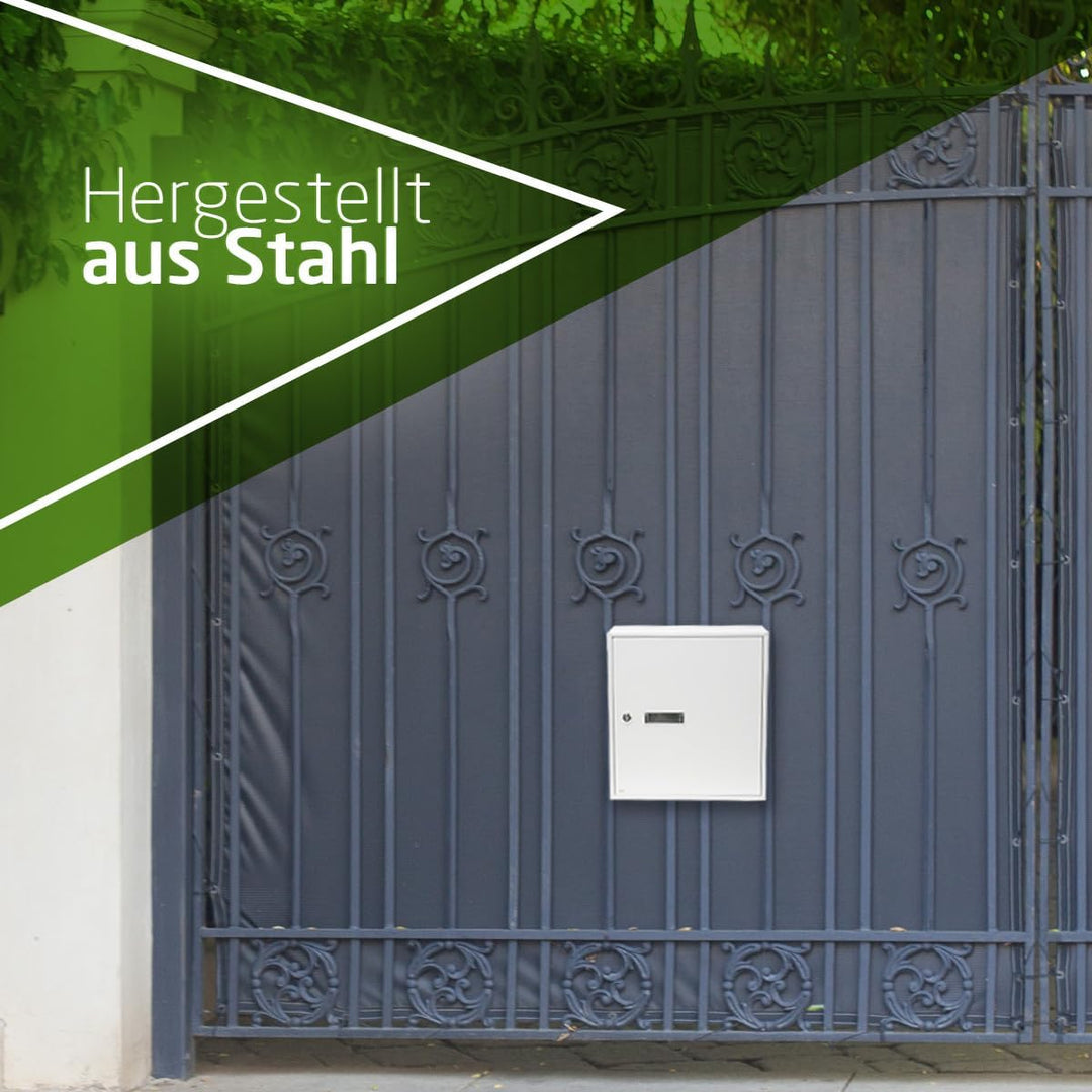 Amig – Briefkasten für den Innenbereich | zum Anbringen an Wänden, Wänden oder Türen | Stahl | Weiss