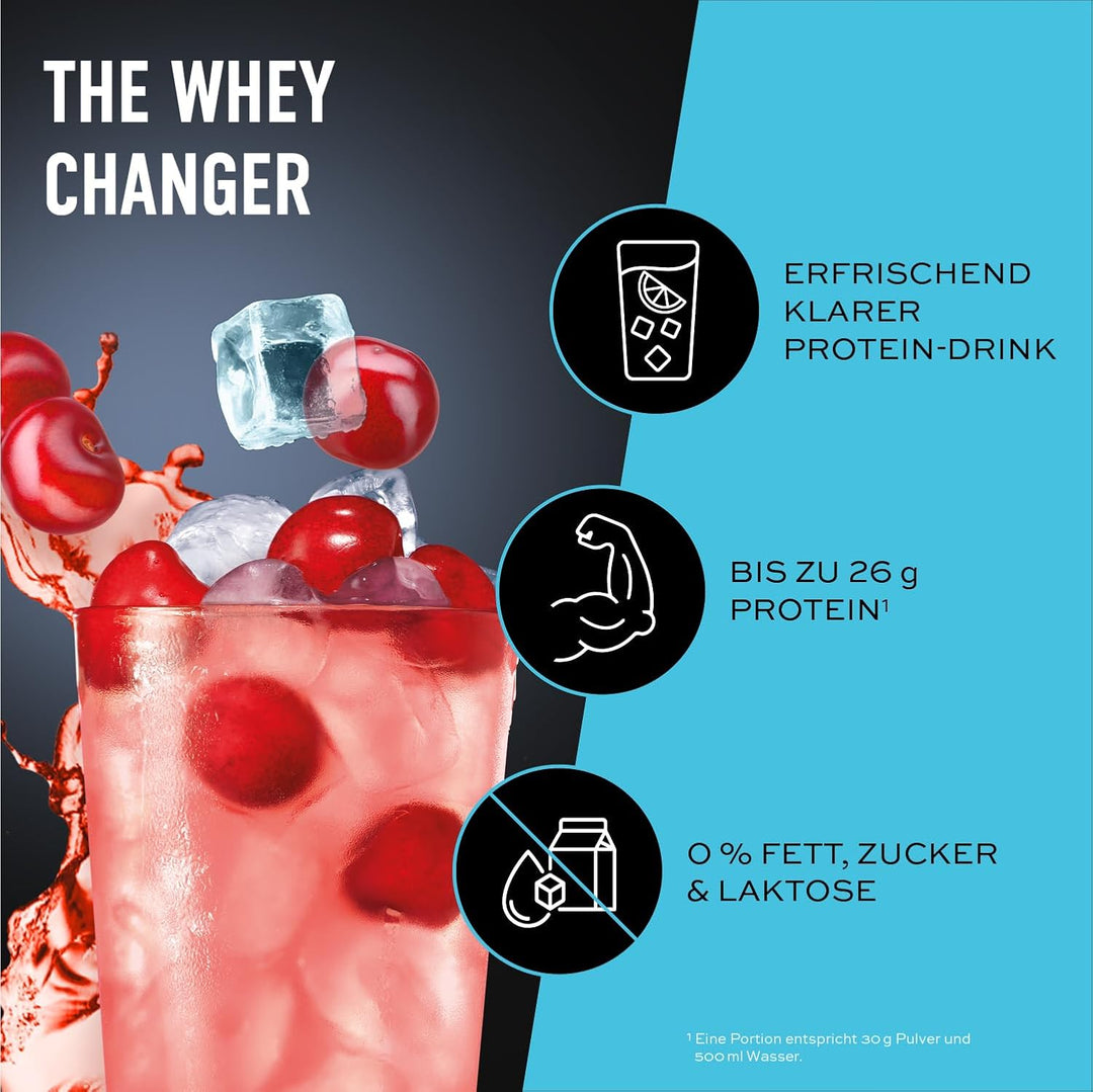 ESN ISOCLEAR Whey Isolate Protein Pulver, 1000g, Fresh Cherry, Proteinlimo mit fruchtig leckerem Ges
