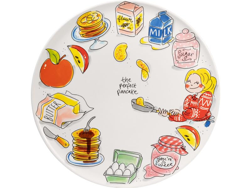 Blond Amsterdam Keramik-Teller 31cm „Gemütliche Tage Der perfekte Pfannkuchen“ – Grosser Teller für