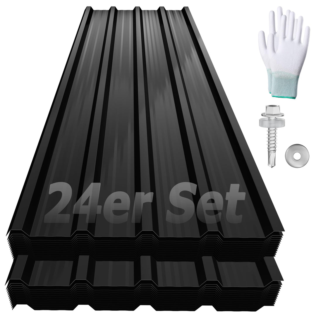 YRHome Dachbleche Trapezblech Stahlblech Formblech Platten Dachplatten Wetterfest Wellblechplatten V