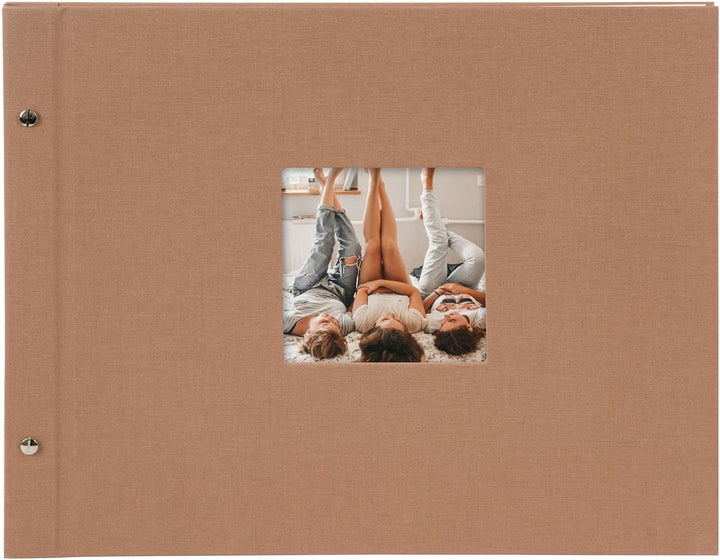 goldbuch 28 819 Schraubalbum Bella Vista Haselnuss, Fotobuch 39 x 31 x 2,5 cm, Foto Album 40 weisse