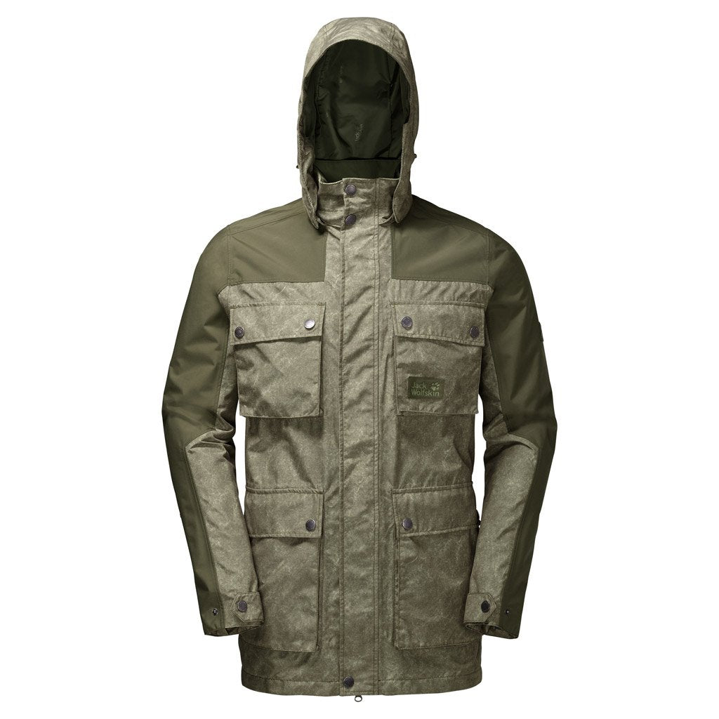 Jack Wolfskin Herren Wander Outdoor Hardshell Jacke Cavendish Jacket Burnt Olive, Grösse:XL