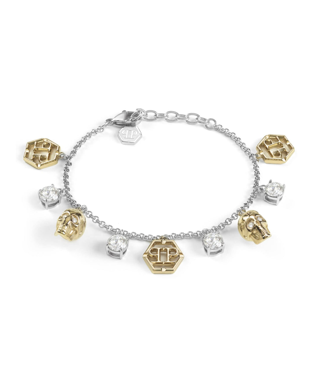 Philipp Plein Damen-Armband 3D Skull Zweifarbig PJ3AA11BU