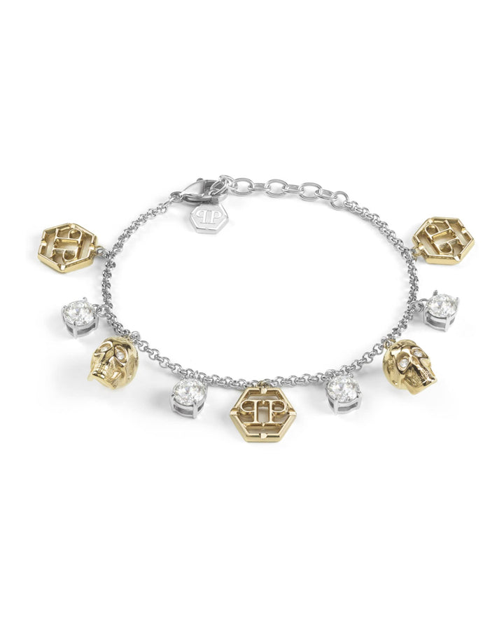 Philipp Plein Damen-Armband 3D Skull Zweifarbig PJ3AA11BU
