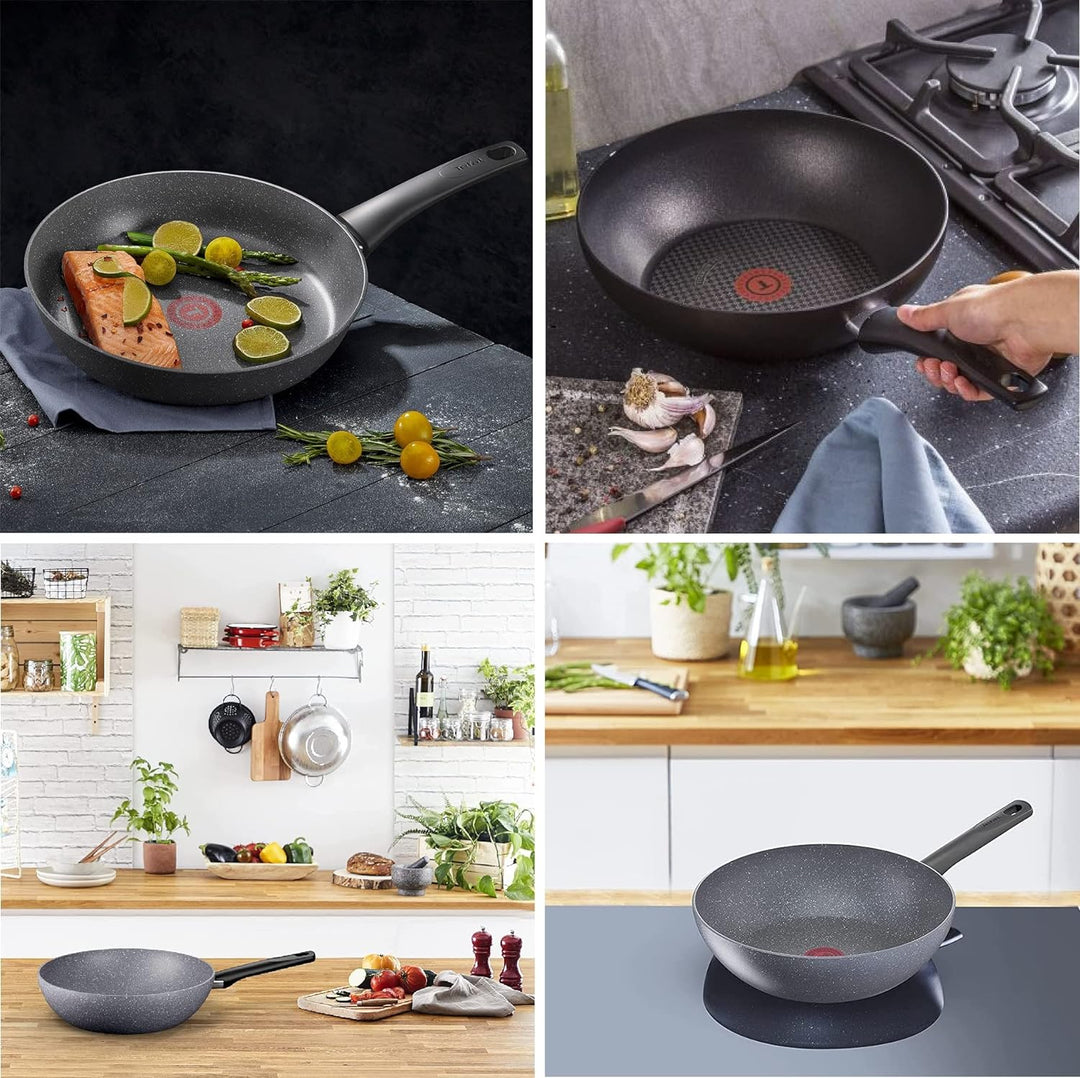 Tefal G13409 Healthy Wokpfanne Induktion 28cm, UVP 69€, Edelstahl Wok Pfanne Antihaft-beschichtet, S