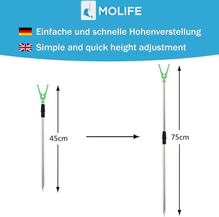 MoLife Rutenhalter Rutenständer Angelzubehör Angelrutenständer Set (8er Set), 8er Set