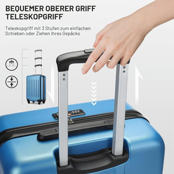 KONO Hartschale Koffer Trolley Rollkoffer Handgepäck Koffer Zwillingsrollen ABS Handgepäck Bordgepäc