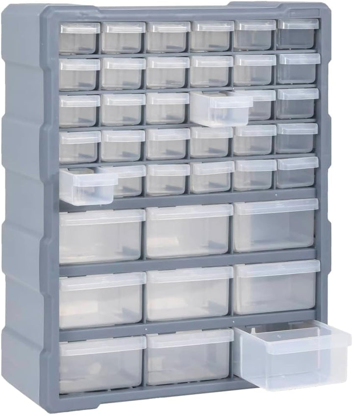 Multi-Schubladen-Organizer mit 39 Schubladen 38x16x47 cm Grau 39 Schubladen, Grau 39 Schubladen