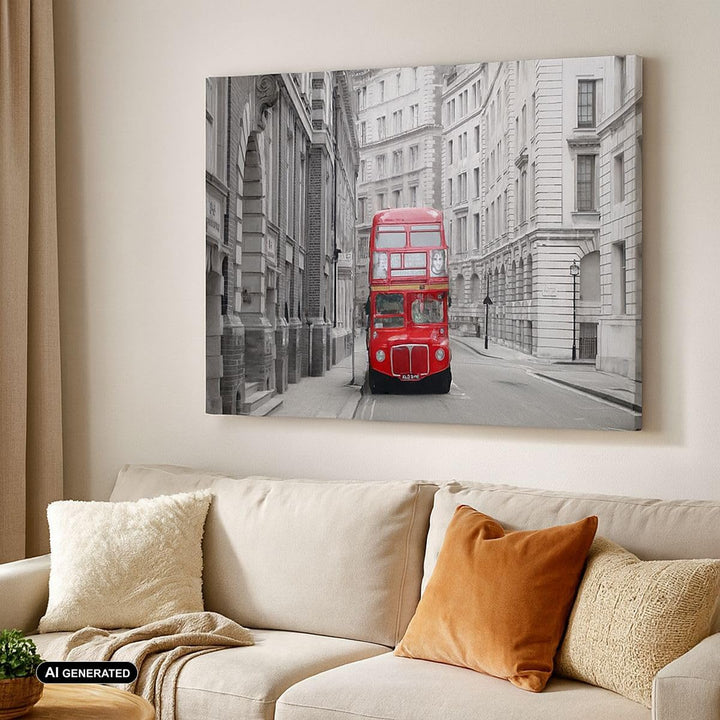 Bilder auf Leinwand Bus england urlaub london Leinwandbild 70x50cm Wandbilder Dekoration Wohnzimmer
