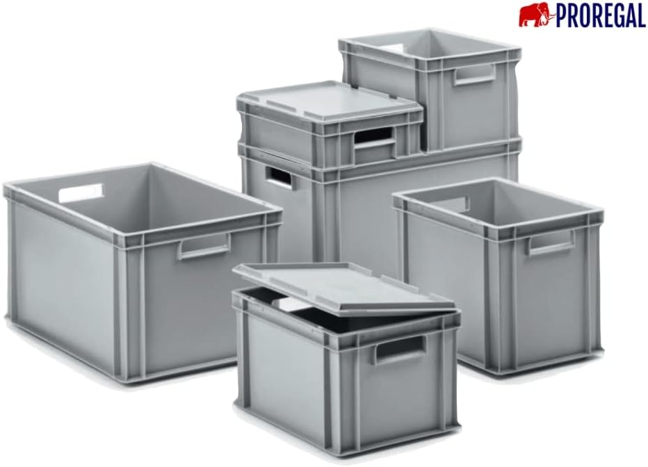 PROREGAL SuperSparSet 5x Scharnierdeckel für Eurobehälter | HxBxT 2,7x30x40cm HxBxT 2,7x30x40cm (5er