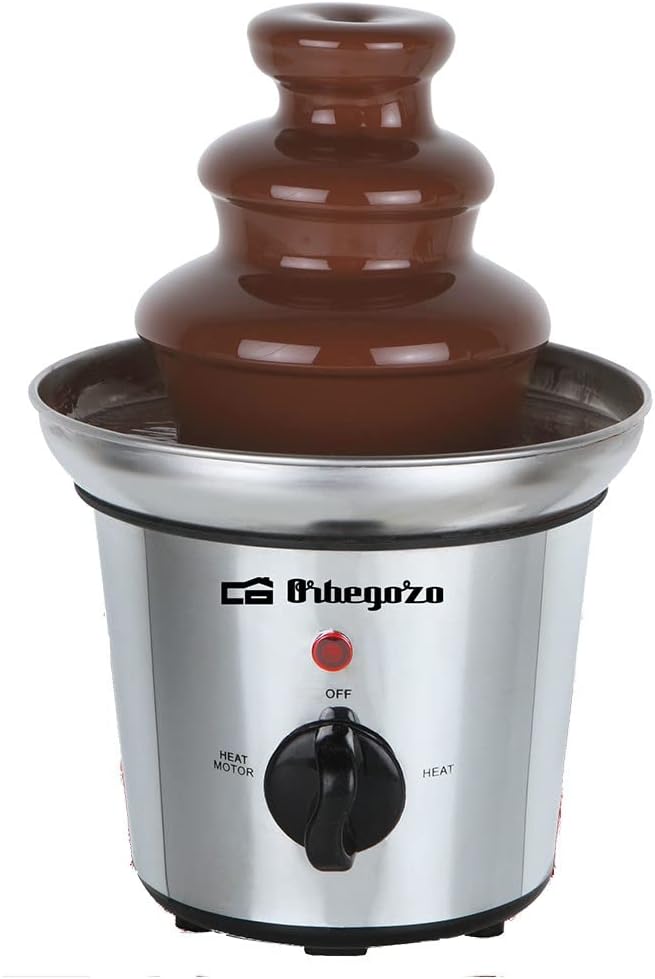 Orbegozo FCH 4000 - Schokobrunnen, Gehäuse aus Edelstahl, drei Ebenen, Anti-Rutsch, 32 W